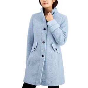 Maralyn & Me Single-Breasted Boucle Winter Coat Jacket Blue Women's Size 3x